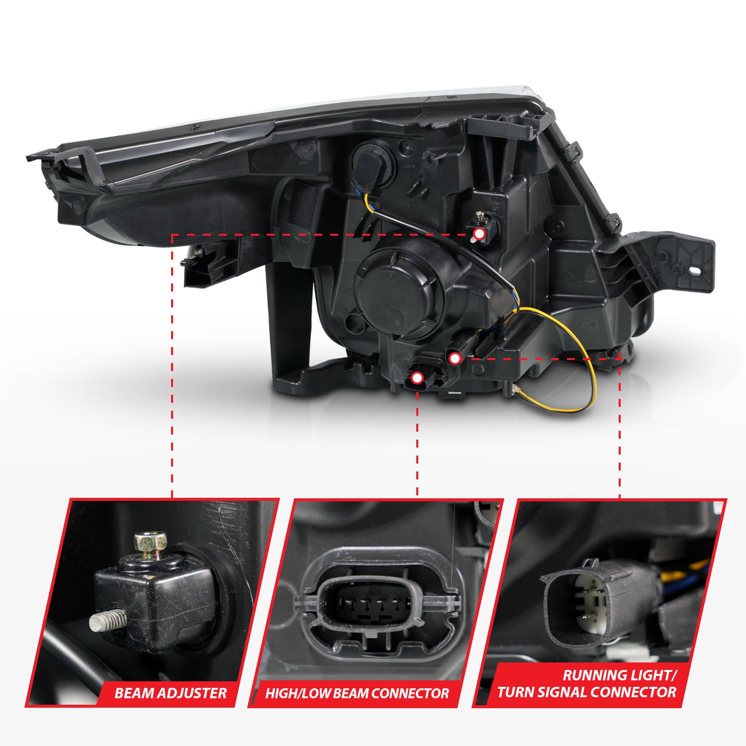 FORD EXPLORER 11-15 PROJECTOR PLANK STYLE HEADLIGHTS CHROME W/ LED SIGNAL (13-15 BASE, XLT, LIMITED)