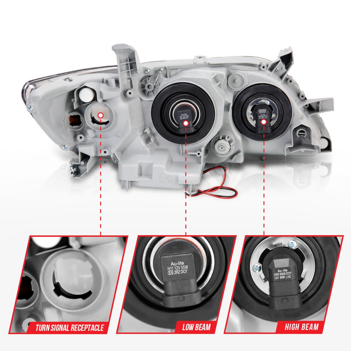 TOYOTA CAMRY 07-09 PROJECTOR HEADLIGHTS BLACK W/ RX HALO