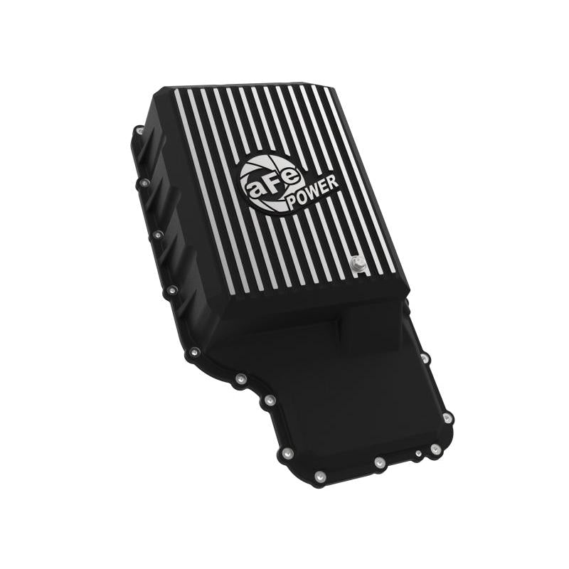 aFe 20-21 Ford Truck w/ 10R140 Transmission Pan Black POWER Street Series w/ Machined Fins-SR1 Performance