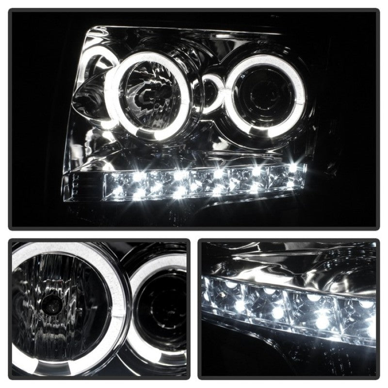 Spyder Ford F150 09-14 Projector Headlights Halogen Model- LED Halo LED Smke PRO-YD-FF15009-HL-SM-SR1 Performance