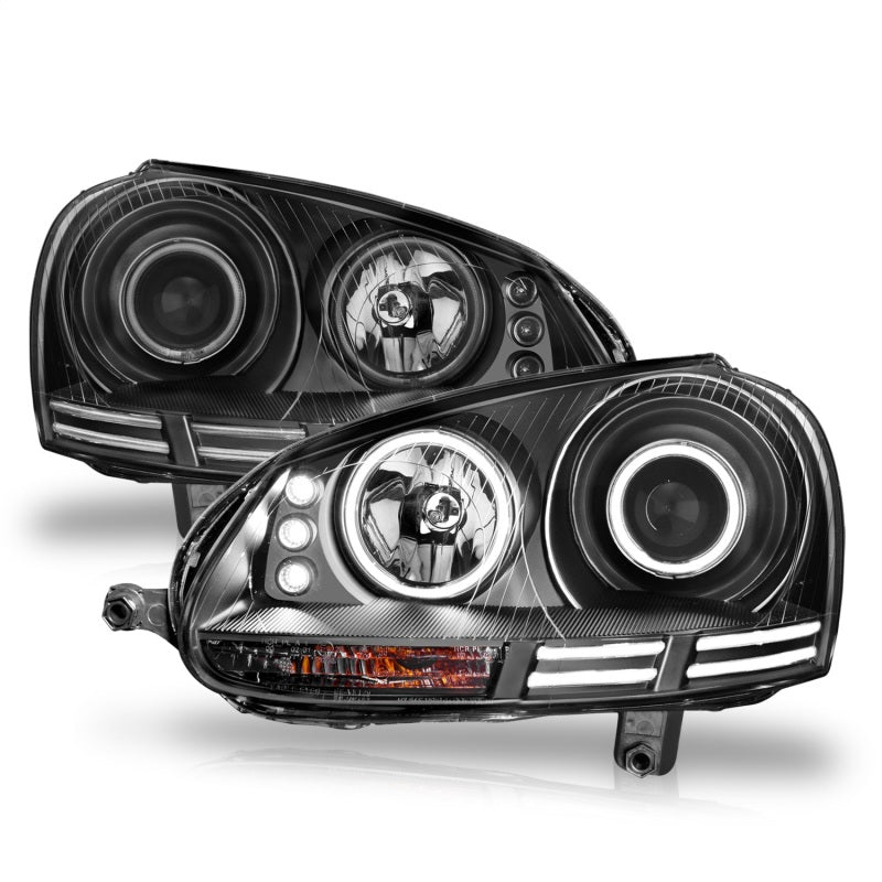 ANZO 2006-2009 Volkswagen Rabbit Projector Headlights w/ Halo Black (CCFL)-SR1 Performance