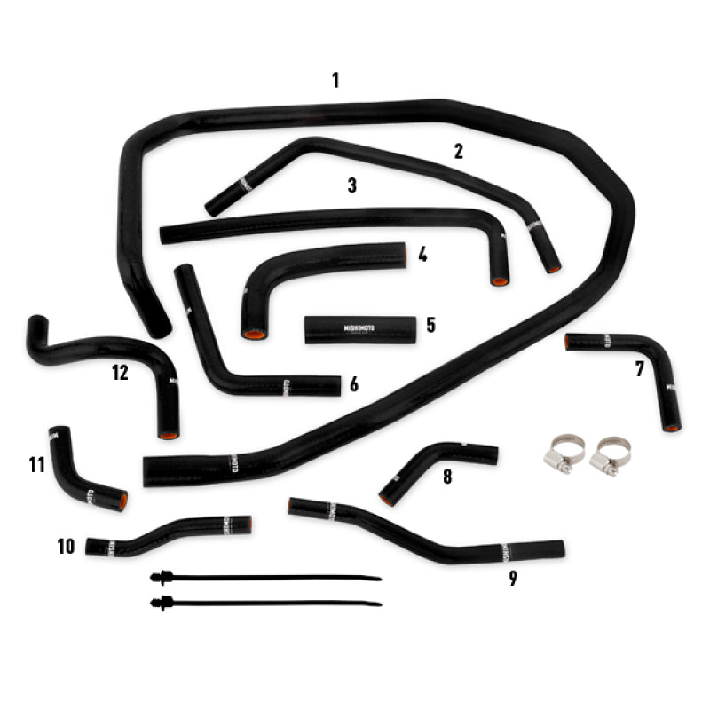 Mishimoto 2015 Subaru WRX Black Silicone Radiator Coolant Ancillary Hoses Kit-SR1 Performance