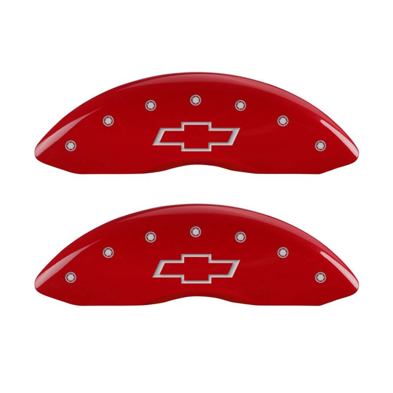 MGP 4 Caliper Covers Engraved Front & Rear Bowtie Red finish silver-SR1 Performance