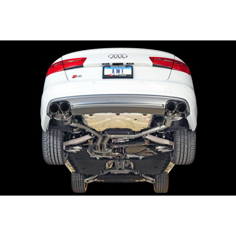 AWE Tuning Audi C7 / C7.5 S6 4.0T Touring Edition Exhaust - Diamond Black Tips-SR1 Performance