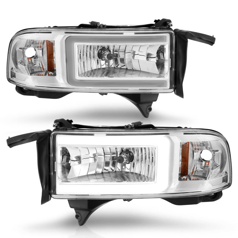 ANZO 94-02 Dodge RAM Crystal Headlight - w/ Light Bar Chrome Housing-SR1 Performance