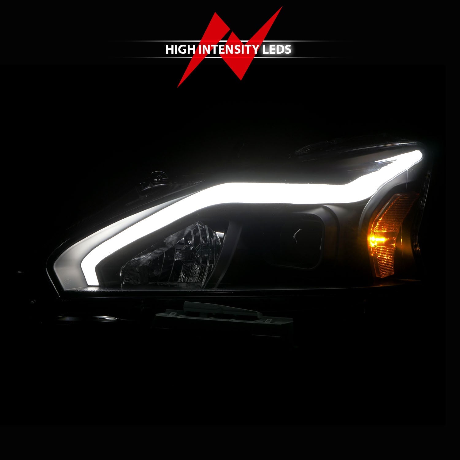 NISSAN ALTIMA 13-15 4DR PROJECTOR LIGHT BAR G2 HEADLIGHTS BLACK (FOR HALOGEN MODELS ONLY)