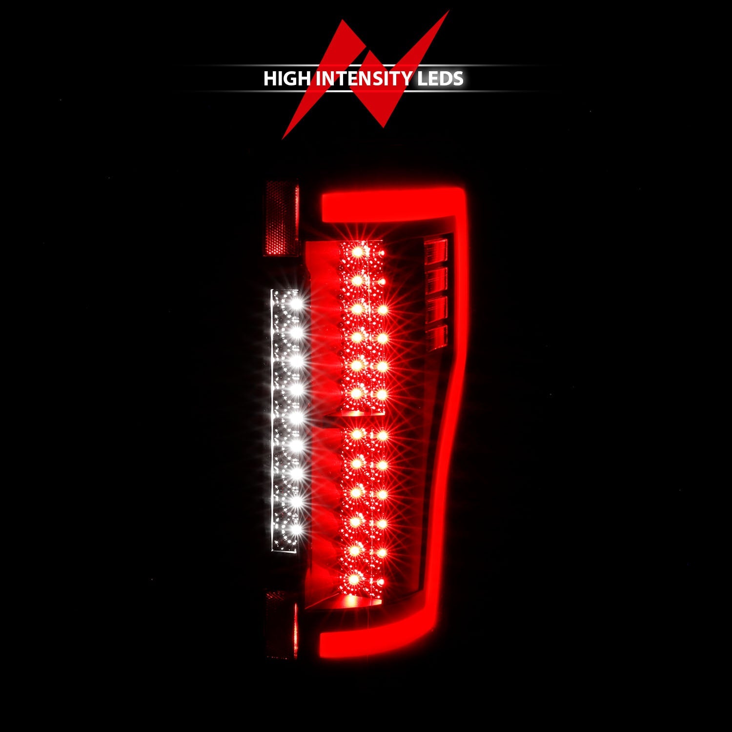 FORD F-250/350/450/550 SUPERDUTY 17-19 LED TAIL LIGHTS BLACK (RED LIGHT BAR)