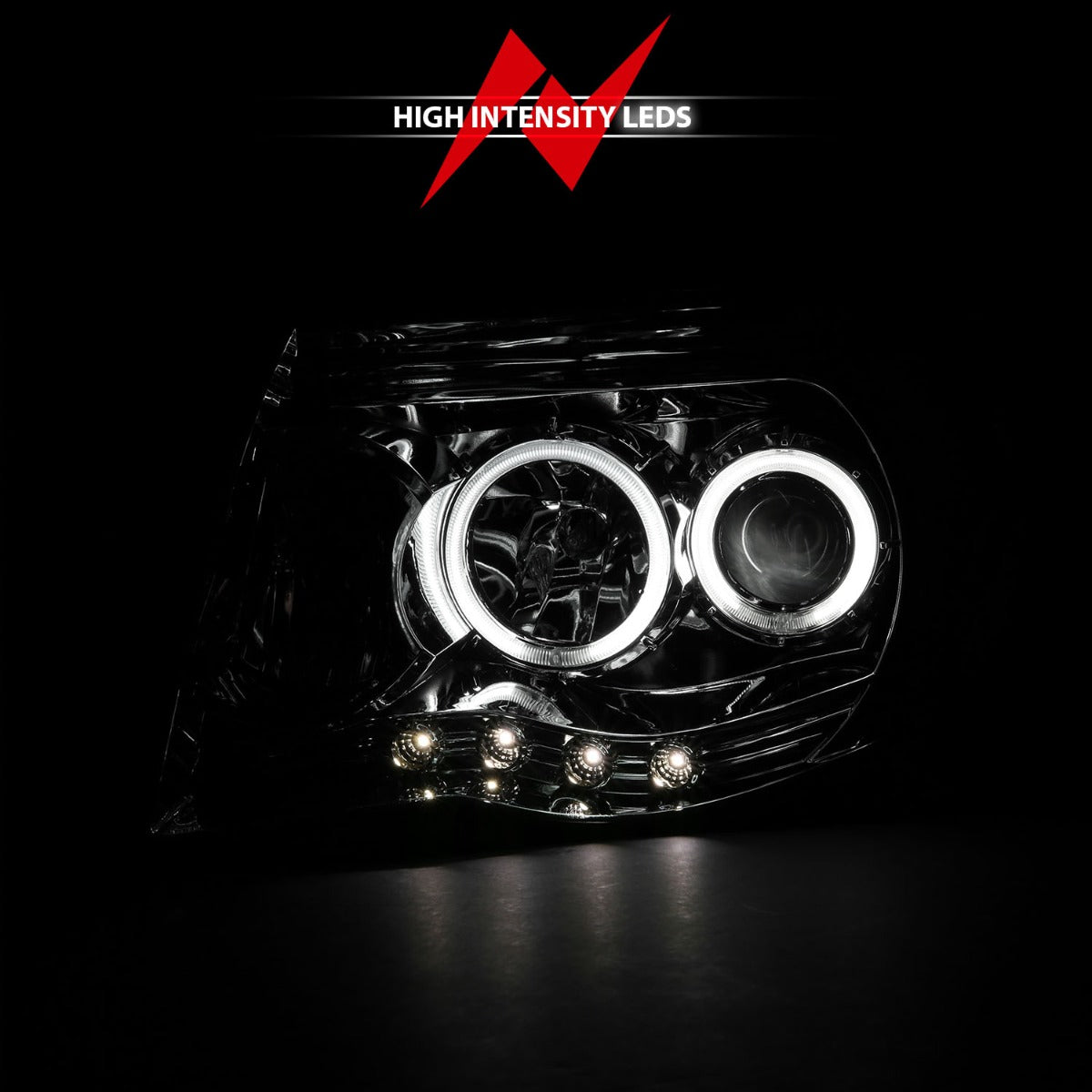 TOYOTA TACOMA 05-11 PROJECTOR HEADLIGHTS CHROME CLEAR W/ RX HALO