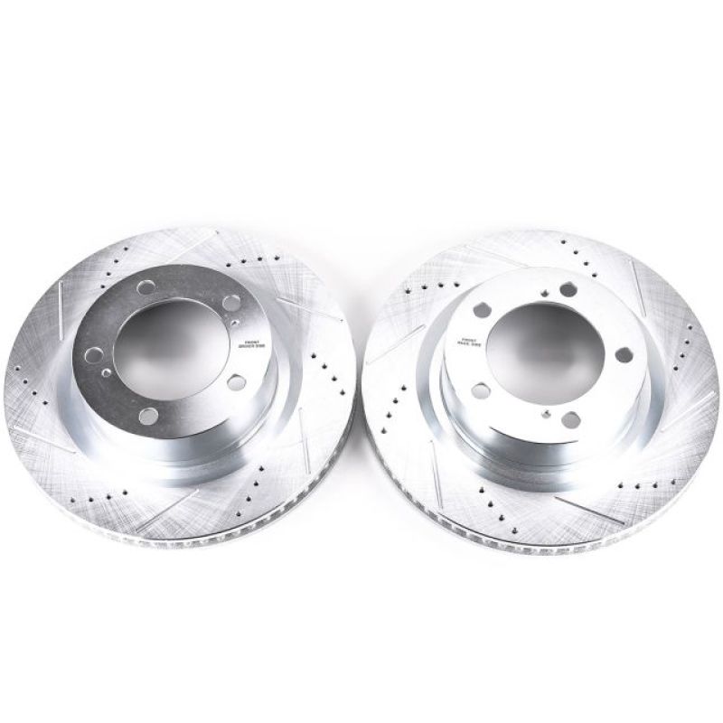 Power Stop 16-21 Toyota Land Cruiser Front Evolution Drilled & Slotted Rotors - Pair-SR1 Performance