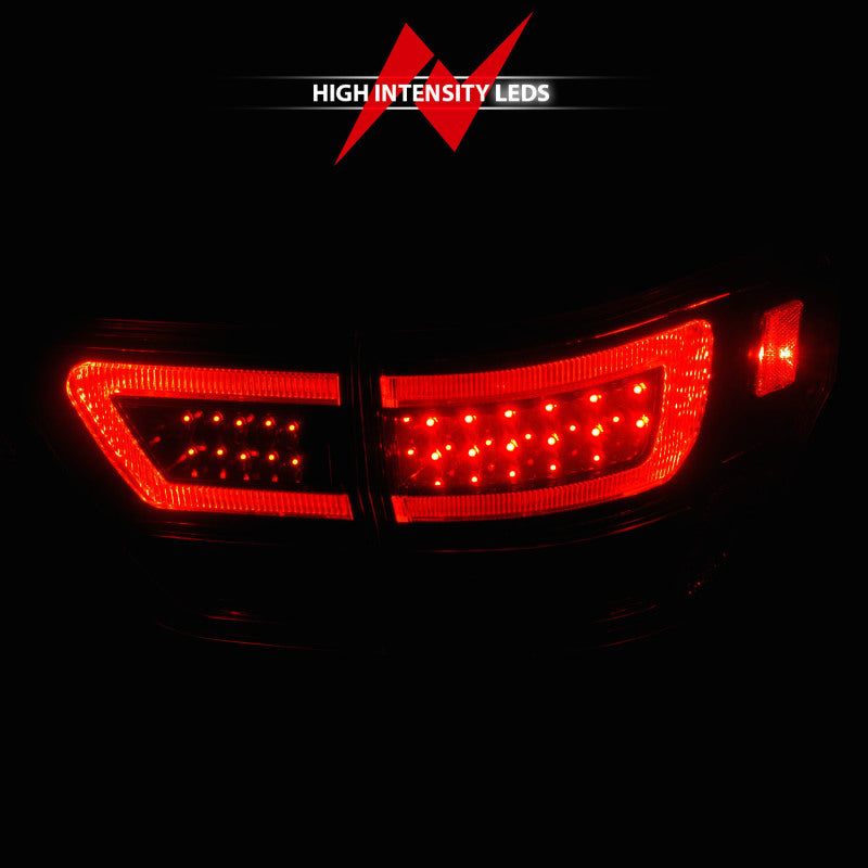 ANZO 11-13 Jeep Grand Cherokee LED Taillights w/ Lightbar Black Housing/Clear Lens 4pcs-SR1 Performance