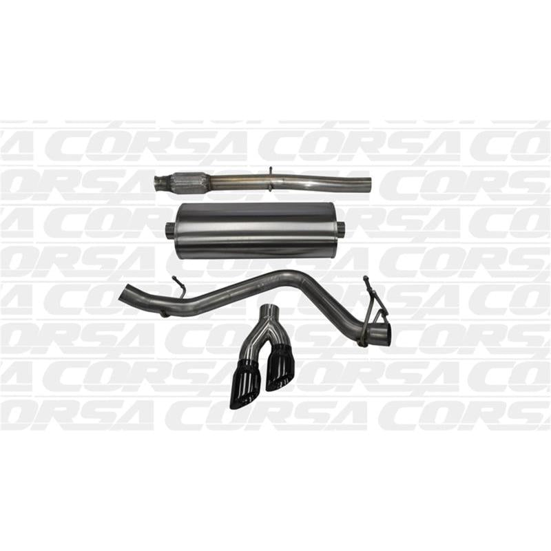 Corsa 14-19 GMC Sierra/Chevy Silv 1500 Crew Cab/Short Bed 5.3L V8 Black Sport Single Side CB Exhaust-SR1 Performance