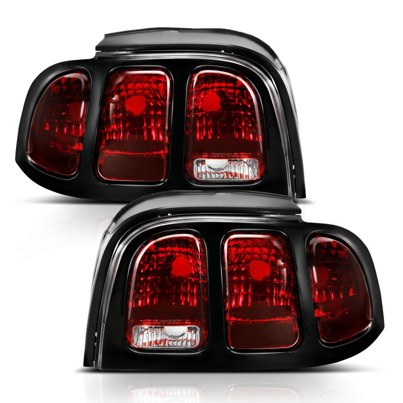 ANZO 1994-1998 Ford Mustang Taillight Dark Red Lens (OE Style)-SR1 Performance
