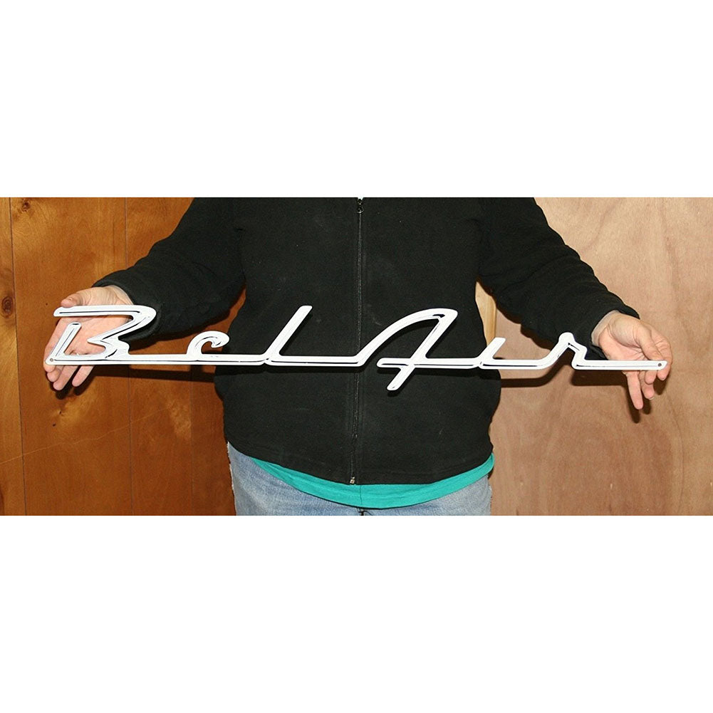 1955-56 Chevrolet Bel Air Script Large Metal Sign - 34" x 5"-SR1 Performance