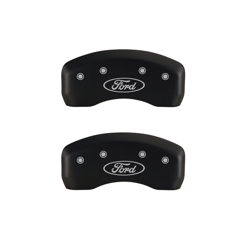 MGP 4 Caliper Covers Engraved Front & Rear Oval logo/Ford Red finish silver-SR1 Performance