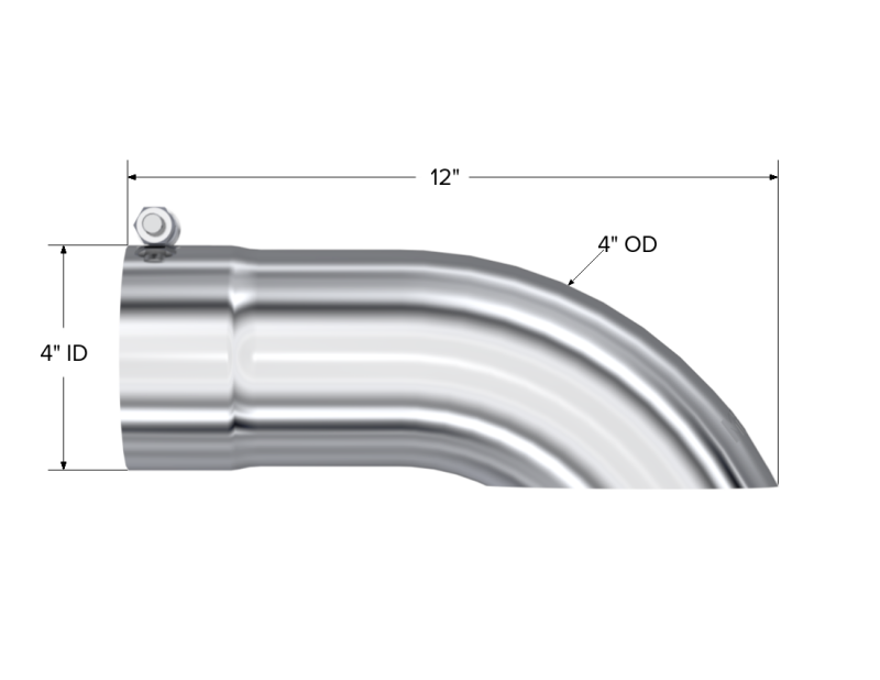 MBRP Universal Tip 4 O.D. Turn Down 4 inlet 12 length-SR1 Performance