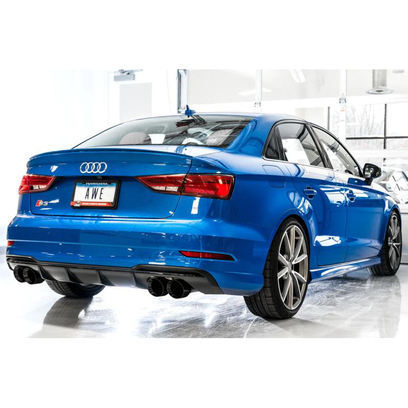 AWE Tuning Audi 8V S3 Track Edition Exhaust w/Diamond Black Tips 102mm-SR1 Performance