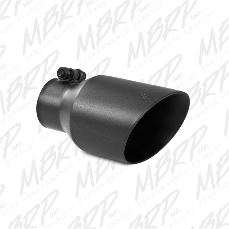 MBRP Universal 4in OD Dual Wall Angled 2.5in Inlet 8in Lgth Exhaust Tip - Black-SR1 Performance