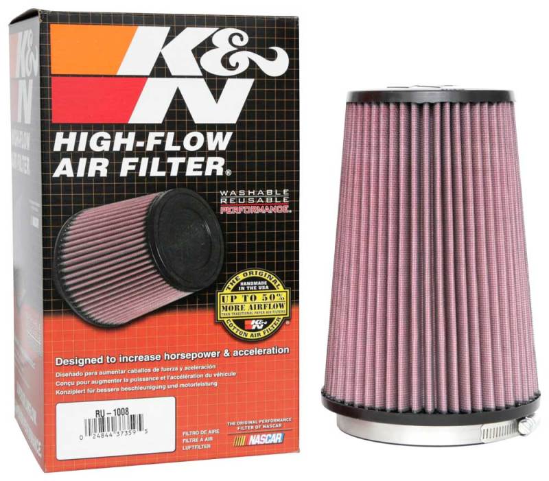 K&N Universal Clamp-On Air Filter 4-1/2in FLG / 5-7/8in B / 4-1/2in T / 8-3/8in H-SR1 Performance