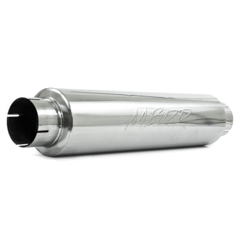 MBRP Universal Quiet Tone Muffler 4in Inlet/Outlet 24in Body 6in Dia 30in Overall T304-SR1 Performance