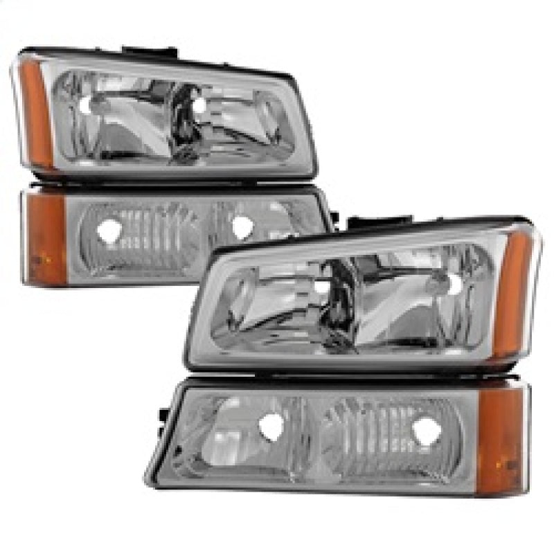Xtune Chevy Silverado 2500HD 03-06 Crystal Headlights w/ Bumper Lights Chrome HD-JH-CSIL03-AM-C-SET-SR1 Performance