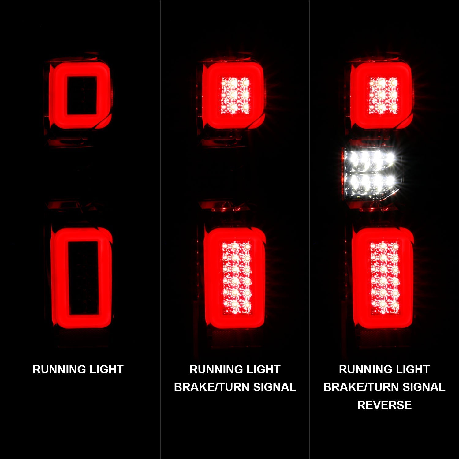 CHEVY SILVERADO 1500 19-26 / 2500HD/3500HD 20-26 FULL LED TAIL LIGHTS CHROME RED/CLEAR LENS W/ SEQUENTIAL SIGNAL (FACTORY LED MODELS)