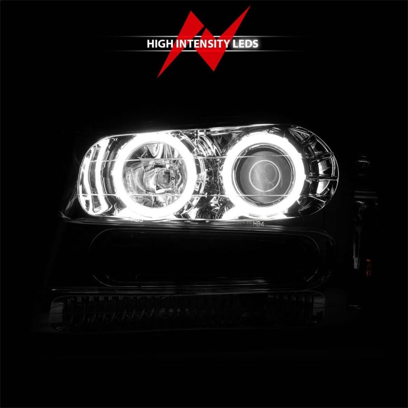 ANZO 02-09 Chevrolet Trailblazer Projector Headlights w/ Halo Chrome Housing (Non-LT Models)-SR1 Performance