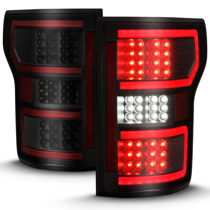 ANZO 18-19 Ford F-150 LED Taillight Black Housing Clear Lens Red Light Bar W/Sequential-SR1 Performance