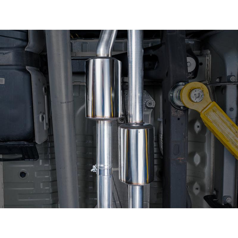 AWE Tuning 4th Gen GM 1500 6.2L 0FG Catback Split Rear Exit (w/ Bumper Cutouts) - Quad Chrome Tips-SR1 Performance