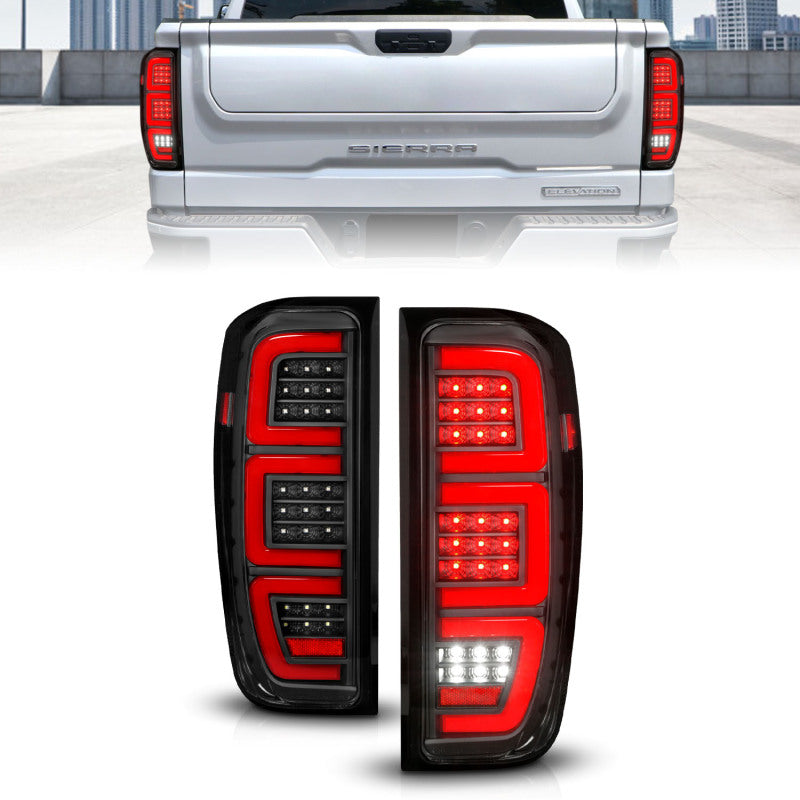 Anzo 19-23 GMC Sierra 1500/2500HD/3500HD Black Replacement Full LED Bar Tail Light-SR1 Performance