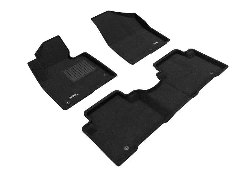 3D Maxpider 13-18 Hyundai Santa Fe Sport Elegant 1st 2nd Row - Floor Mat Set (Black)-SR1 Performance