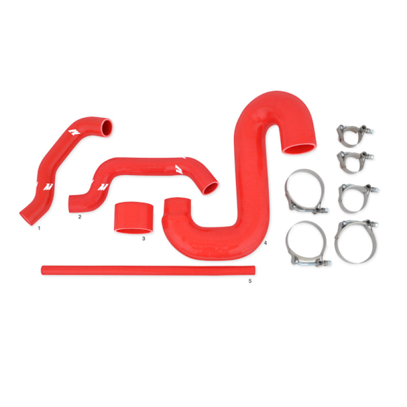Mishimoto Subaru 02-07 WRX/04-07 STi Top-Mount Intercooler Kit - Powder Coated Black & Red Hoses-SR1 Performance