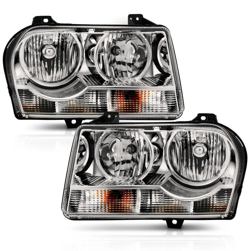 ANZO 2005-2010 Chrysler 300 Crystal Headlight Chrome Amber-SR1 Performance