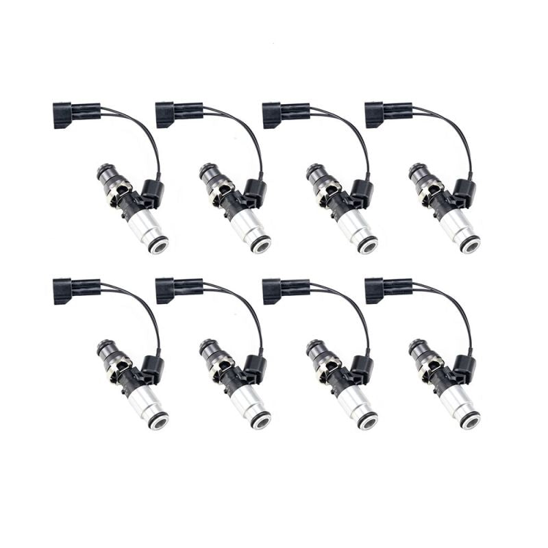 Injector Dynamics ID1050X Injectors 14mm (Grey) Adaptor Top Bottom (Silver) Adaptor (Set of 8)-SR1 Performance