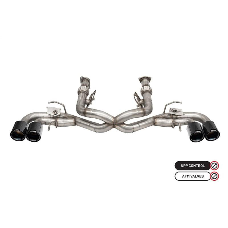 Corsa 2020-2024 Chevrolet Corvette C8 RWD 3in Valved Cat-Back Delete w/ NPP w/4.5in CF Black PVDTips-SR1 Performance