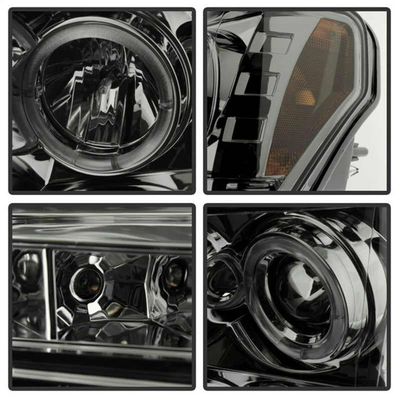 Spyder Ford F150 09-14 Projector Headlights Halogen Model- LED Halo LED Smke PRO-YD-FF15009-HL-SM-SR1 Performance