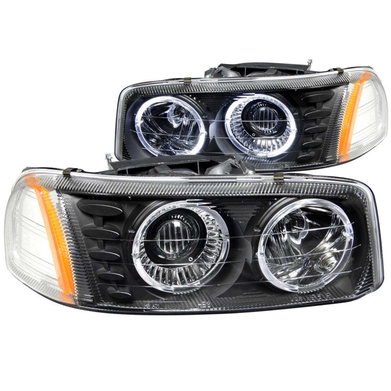 ANZO 1999-2006 Gmc Sierra 1500 Projector Headlights w/ Halo Black-SR1 Performance