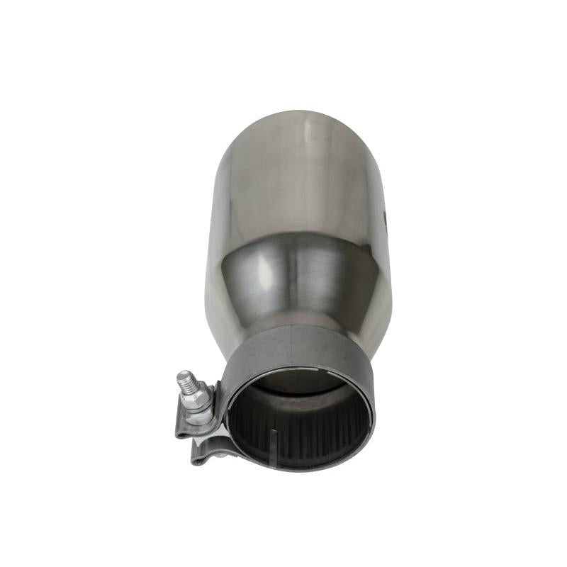 aFe MACH Force-Xp Univ 304 SS Double-Wall Clamp-On Exhaust Tip - Polished - 3in Inlet - 4.5in Outlet-SR1 Performance