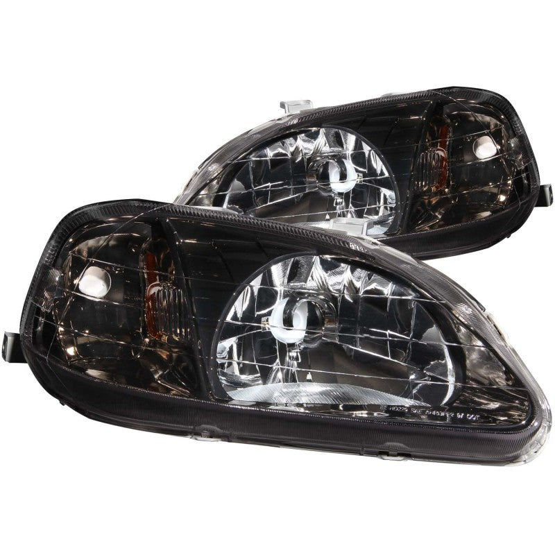 ANZO 1999-2000 Honda Civic Crystal Headlights Gun-Metal Gray-SR1 Performance