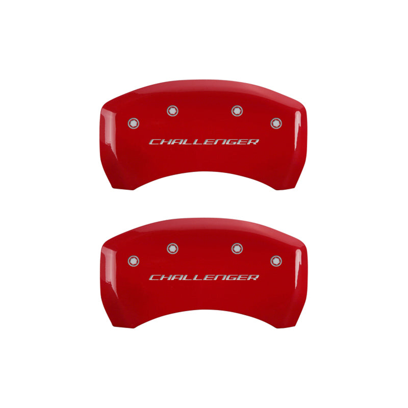 MGP 4 Caliper Covers Engraved Front & Rear Block/Challenger Red finish silver-SR1 Performance