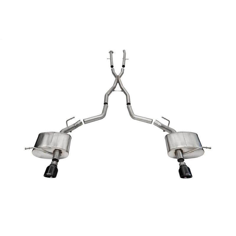 Corsa 2011-2024 Dodge Durango Xtreme 2.5in Cat-Back Dual Rear Exit w/ Single 4.5in Black PVD Tips-SR1 Performance