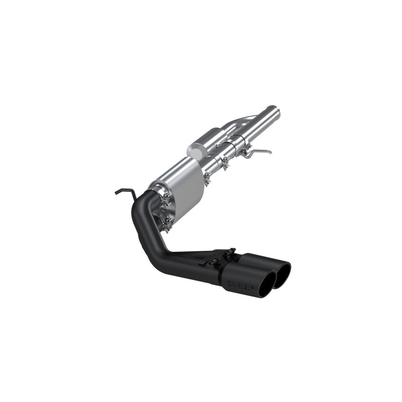 MBRP 09+ Chevrolet Silverado 1500 3in Cat Back Pre-Axle Dual Outlet w/ 4in Tip - Black-SR1 Performance
