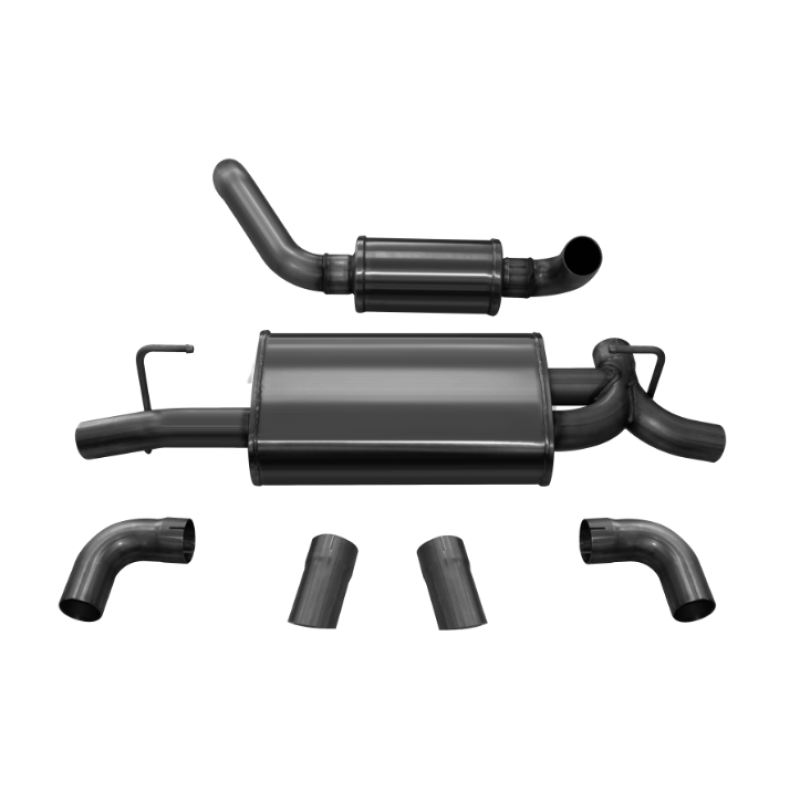 Corsa 2018-2024 Jeep Wrangler JL 2.5in Dual Rear Turn Down Exit Black Touring Axle-Back Exhaust-SR1 Performance