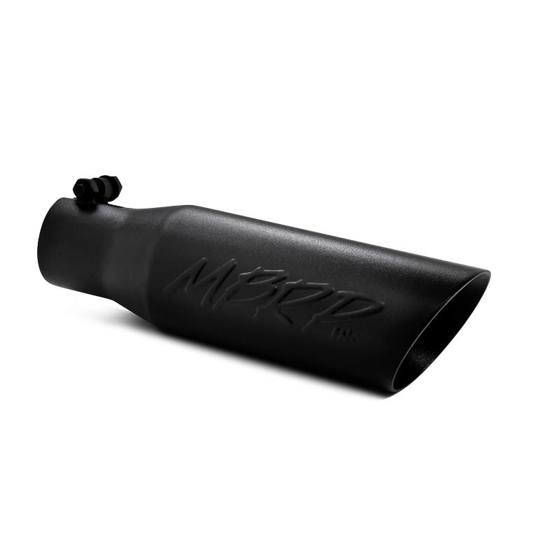 MBRP Universal Tip 3.5 O.D. Dual Wall Angled 2.5 inlet 12 length - Black Finish-SR1 Performance