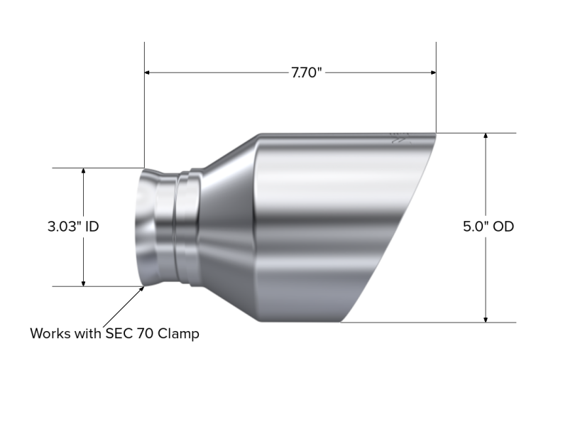 MBRP 15-23 Dodge Charger 5.7L/6.2L/6.4L T304 3in ID / 5in OD Out / 8in Length Angle Cut SS Tip-SR1 Performance