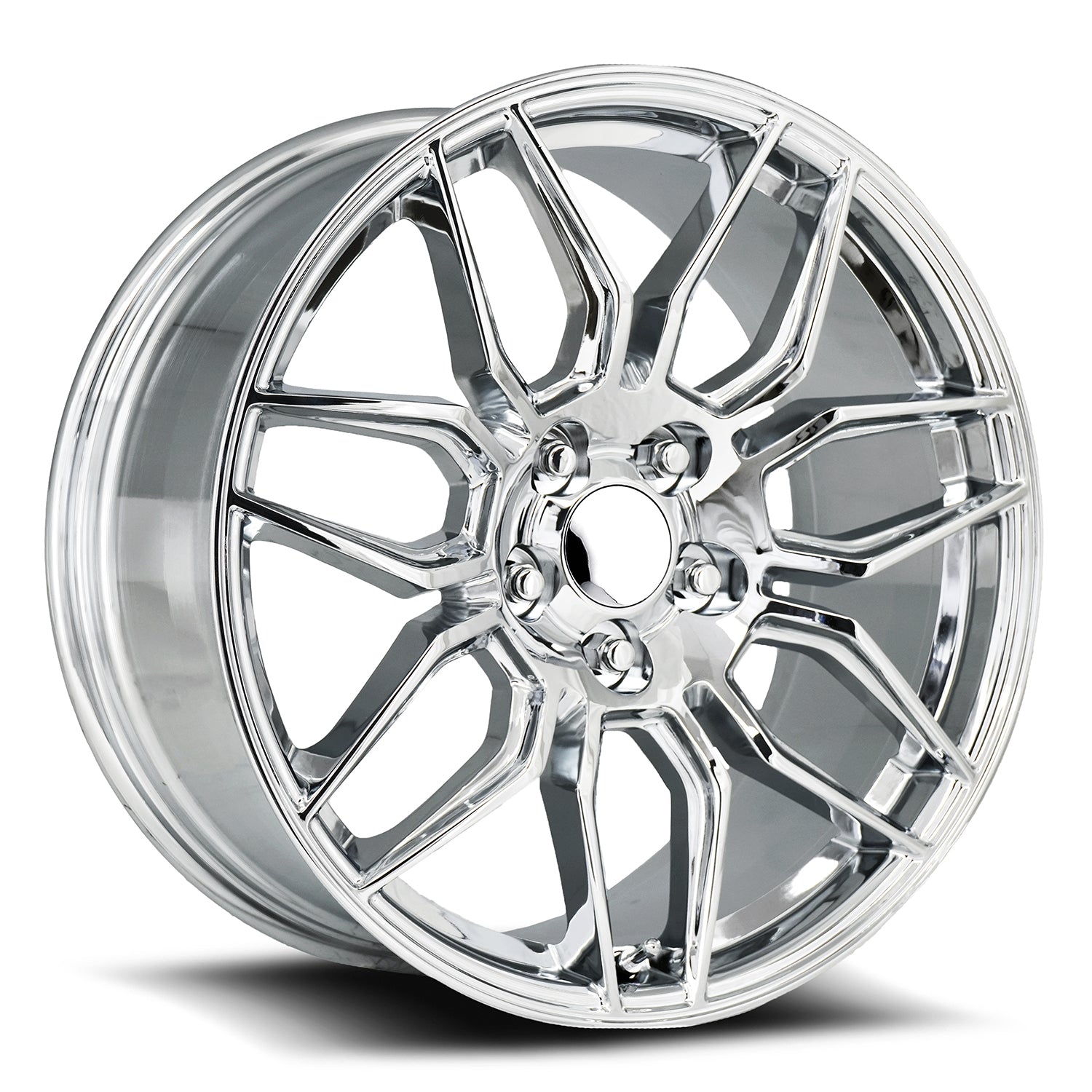 19X8.5 5X120 +38 HB 66.9 C8 Z06 CHROME WITH CAP-SR1 Performance