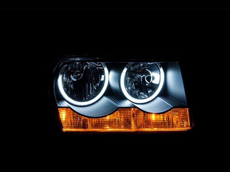 ANZO 2005-2010 Chrysler 300 Crystal Headlights w/ Halo Black (CCFL)-SR1 Performance