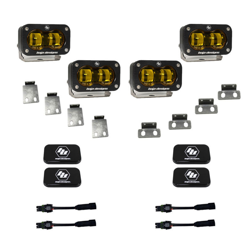 Baja Designs 21-22 Ford F-150 Raptor S2 SAE Dual Fog Pocket Light Kit - Amber-SR1 Performance