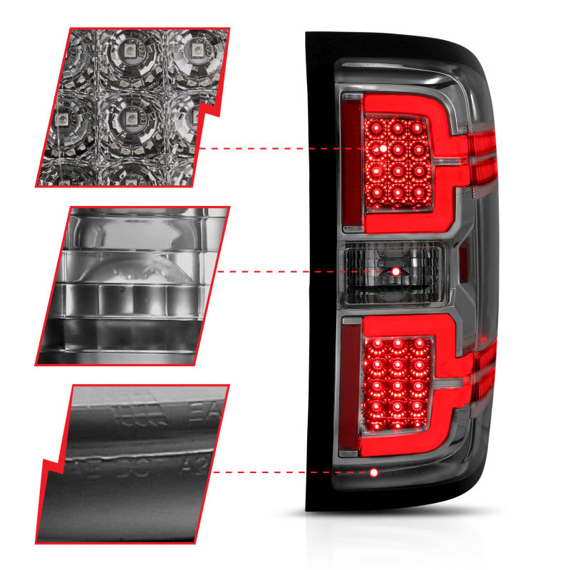 ANZO 2014-2018 Chevy Silverado 1500 LED Taillights Smoke-SR1 Performance
