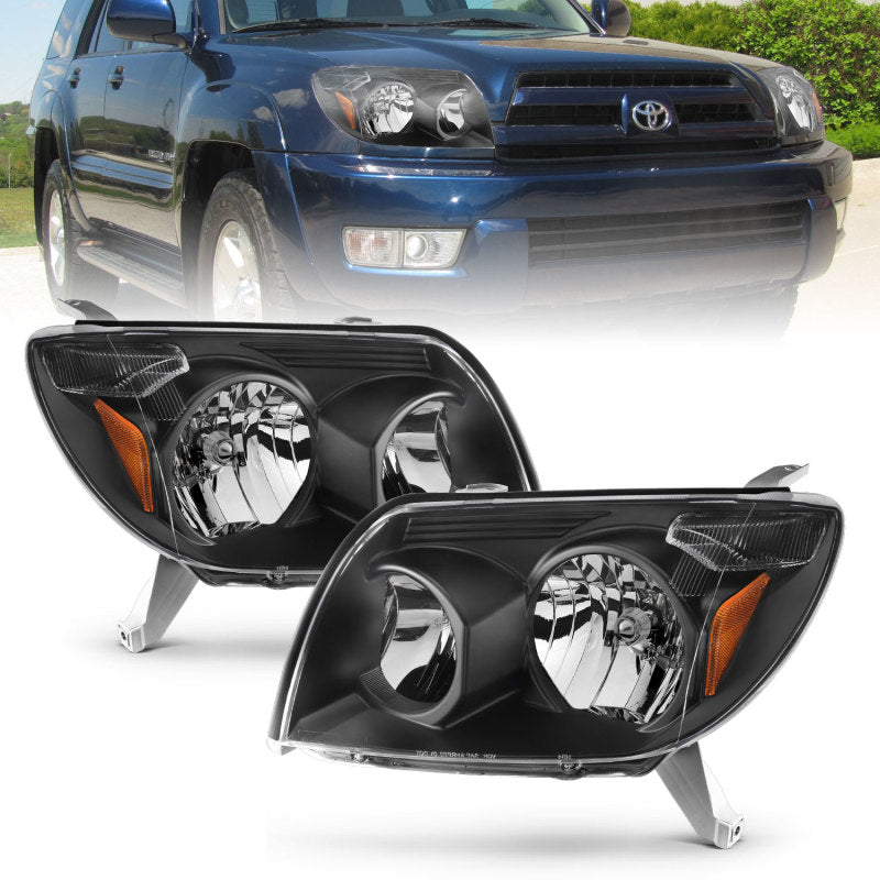 ANZO 2003-2005 Toyota 4Runner Crystal Headlights Black-SR1 Performance