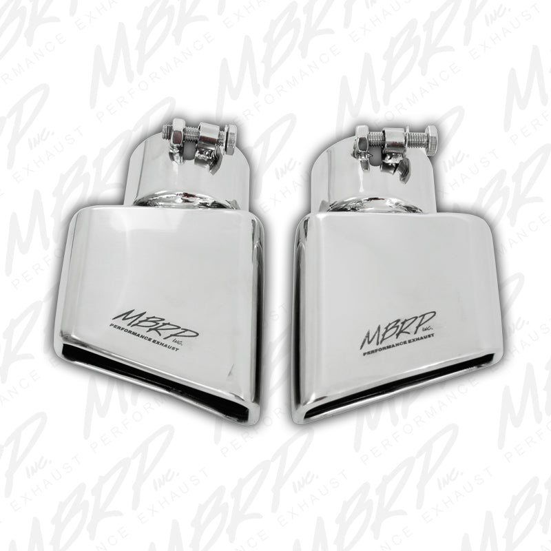 MBRP Universal Tip 4.50in x 2.75in ID Rectangle Angled Cut 3in OD Inlet 7.75in Lgth T304 Driver Side-SR1 Performance